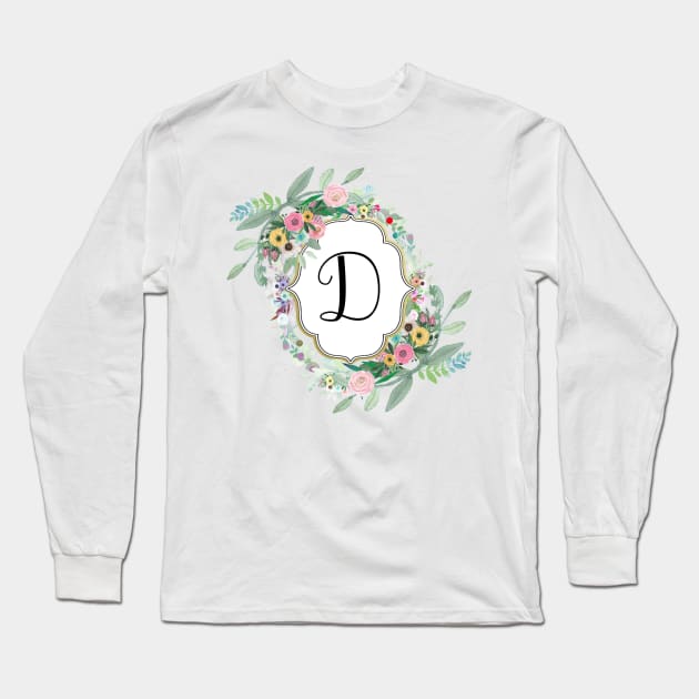 Letter Monogram D Long Sleeve T-Shirt by GreenNest